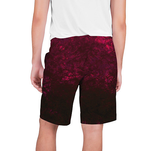 Мужские шорты Темно-красный абстрактный узор текстура камня / 3D-принт – фото 2
