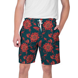 Мужские шорты Red flowers texture