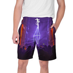 Шорты на шнурке мужские Неоновое помещение с людьми - Фиолетовый, цвет: 3D-принт