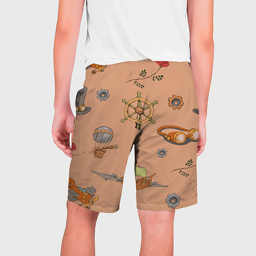 Мужские шорты Паттерн в стиле Стимпанк Ретро / 3D-принт – фото 2