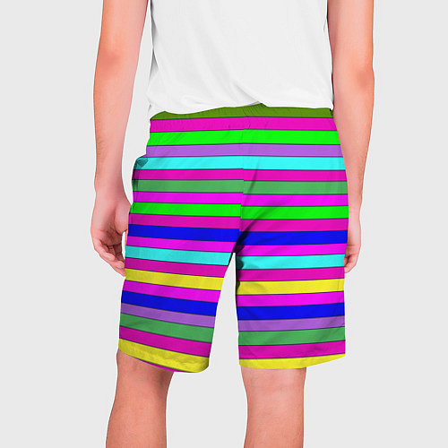 Мужские шорты Multicolored neon bright stripes / 3D-принт – фото 2