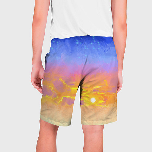 Мужские шорты Закатное небо и звезды / 3D-принт – фото 2