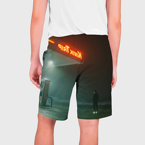 Мужские шорты Неоновая заправка - Оранжевый / 3D-принт – фото 2