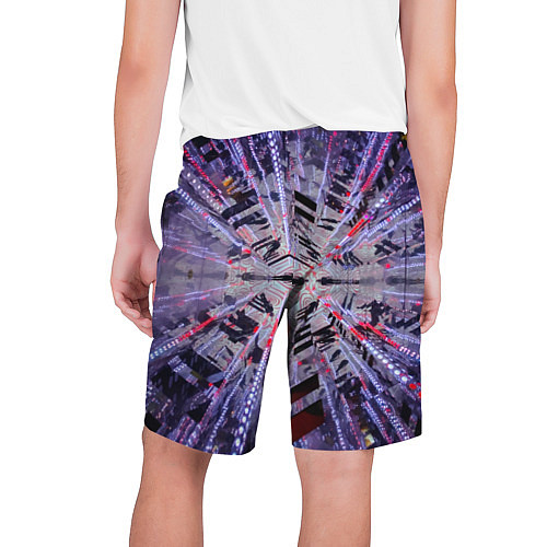 Мужские шорты Неоновый абстрактный коридор - Фиолетовый / 3D-принт – фото 2