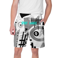 Мужские шорты SPORT GAMES черно-белый абстрактный узор