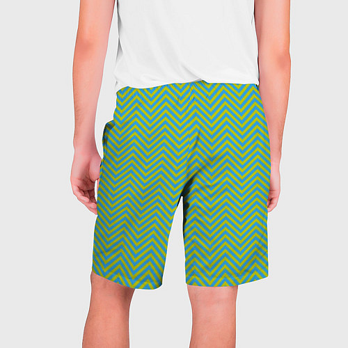 Мужские шорты Зеленые зигзаги / 3D-принт – фото 2
