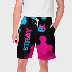 Шорты на шнурке мужские Stray: Neon Gradient, цвет: 3D-принт