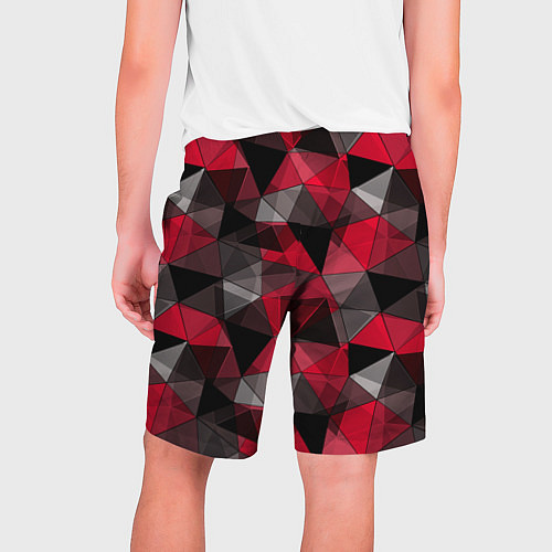 Мужские шорты Красно-серый геометрический / 3D-принт – фото 2