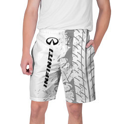 Мужские шорты Infiniti speed на светлом фоне со следами шин: по-
