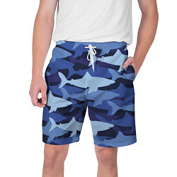 Шорты на шнурке мужские Акулий камуфляж - паттерн, цвет: 3D-принт