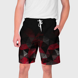 Шорты на шнурке мужские Черно-красный геометрический, цвет: 3D-принт