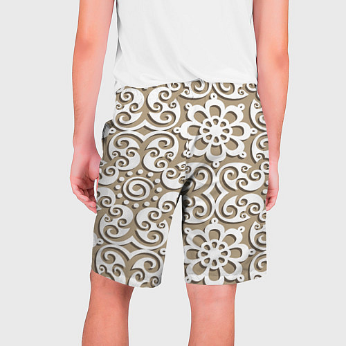 Мужские шорты Цветочный кружевной орнамент / 3D-принт – фото 2