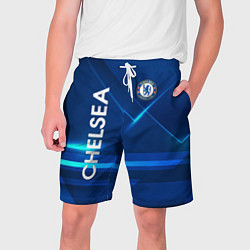 Шорты на шнурке мужские Chelsea Синяя абстракция, цвет: 3D-принт