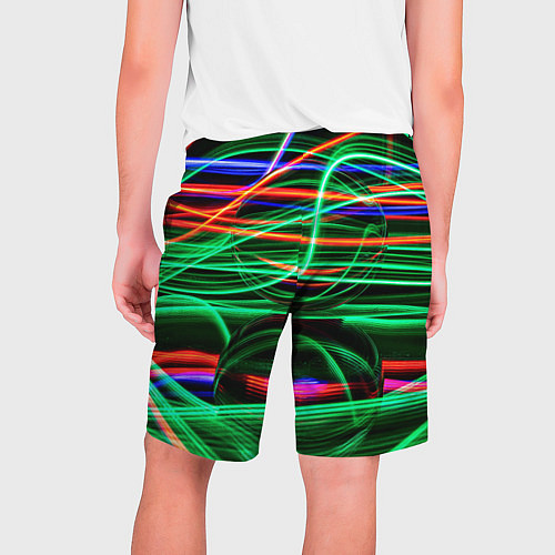 Мужские шорты Абстрактное множество цветных линий / 3D-принт – фото 2