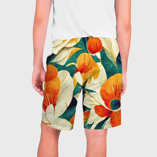 Мужские шорты Винтажный цветочный рисунок / 3D-принт – фото 2