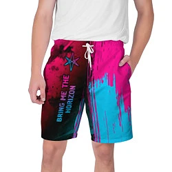 Шорты на шнурке мужские Bring Me the Horizon - neon gradient: по-вертикали, цвет: 3D-принт
