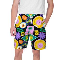 Мужские шорты Летние наклейки pop-art паттерн