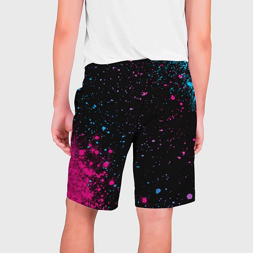 Мужские шорты The Offspring - neon gradient: надпись, символ / 3D-принт – фото 2