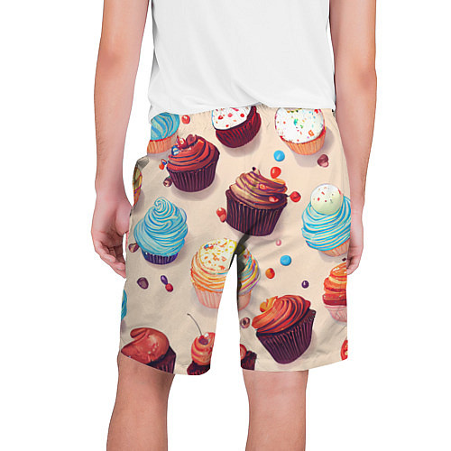 Мужские шорты Капкейки на разный вкус / 3D-принт – фото 2