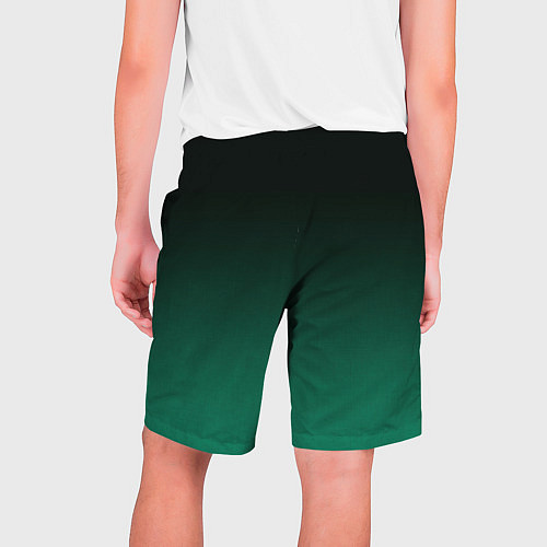 Мужские шорты Черный и бирюзово - зеленый, текстурированный под / 3D-принт – фото 2