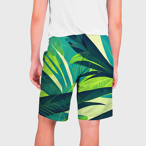 Мужские шорты Яркие тропические листья пальмы / 3D-принт – фото 2