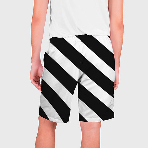 Мужские шорты Черно белые полоски / 3D-принт – фото 2
