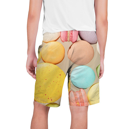 Мужские шорты Разноцветные пирожные Макарон / 3D-принт – фото 2