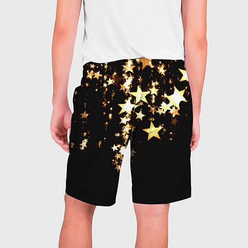 Мужские шорты Золотые праздничные звезды / 3D-принт – фото 2