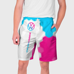 Мужские шорты Volkswagen neon gradient style: по-вертикали