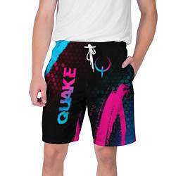 Шорты на шнурке мужские Quake - neon gradient: надпись, символ, цвет: 3D-принт