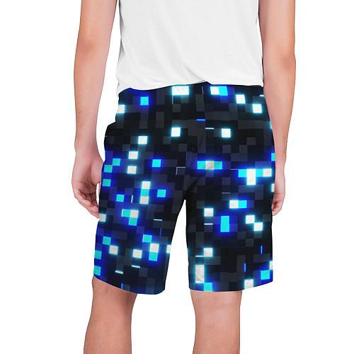 Мужские шорты Неоновые светящиеся квадраты / 3D-принт – фото 2