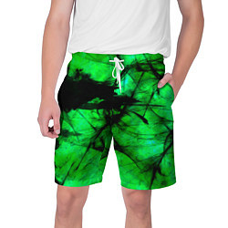Шорты на шнурке мужские Зеленый фантом, цвет: 3D-принт