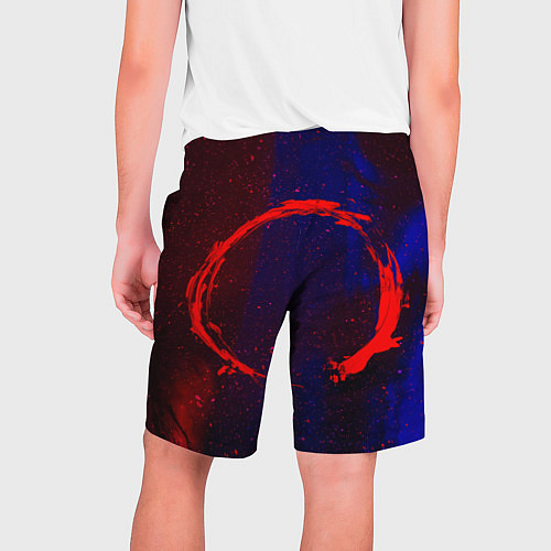 Мужские шорты Синий и красный абстрактный дым и краски / 3D-принт – фото 2