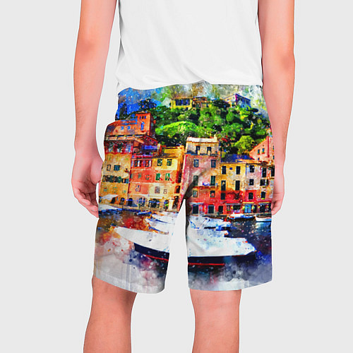 Мужские шорты Картина красочный город / 3D-принт – фото 2