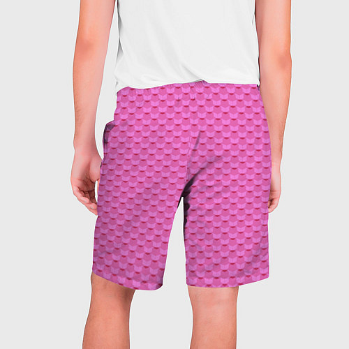 Мужские шорты Геометрический современный розовый однотонный узор / 3D-принт – фото 2