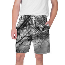 Шорты на шнурке мужские Геометрические фигуры графика, цвет: 3D-принт