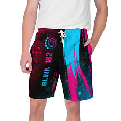 Шорты на шнурке мужские Blink 182 - neon gradient: по-вертикали, цвет: 3D-принт