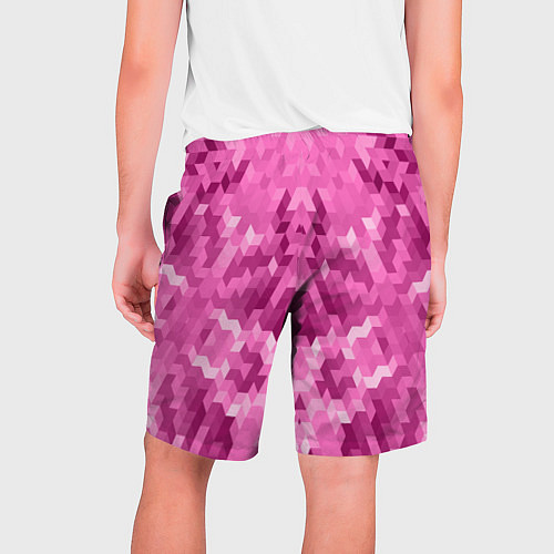 Мужские шорты Яркий малиново-розовый геометрический узор / 3D-принт – фото 2