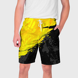 Шорты на шнурке мужские Black and yellow, цвет: 3D-принт