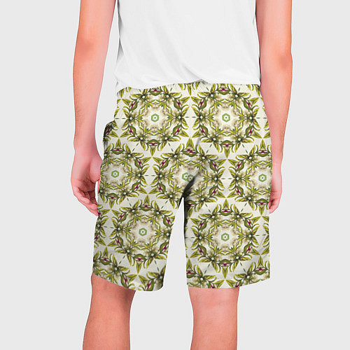 Мужские шорты Цветы абстрактные зелёные / 3D-принт – фото 2