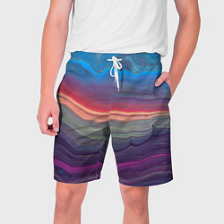 Шорты на шнурке мужские Цветной переливающийся абстрактный песок, цвет: 3D-принт