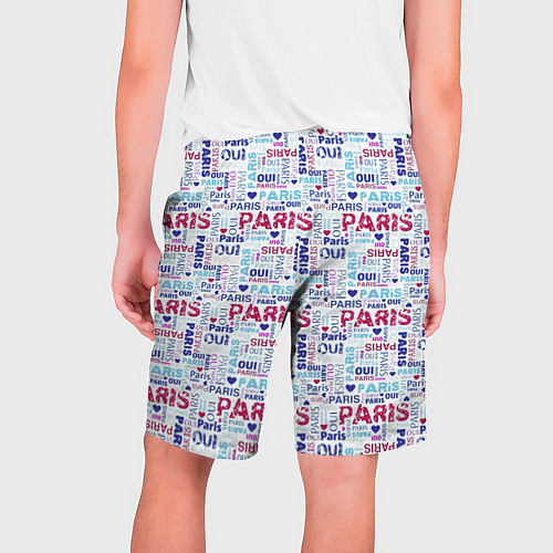 Мужские шорты Парижская бумага с надписями - текстура / 3D-принт – фото 2
