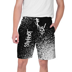 Шорты на шнурке мужские Slipknot и рок символ на темном фоне, цвет: 3D-принт