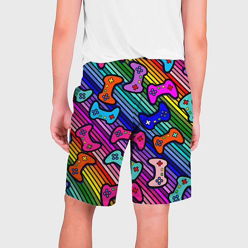 Мужские шорты Многоцветные полоски с джойстиками / 3D-принт – фото 2