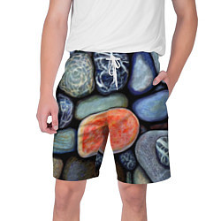 Шорты на шнурке мужские Цветные камушки, цвет: 3D-принт
