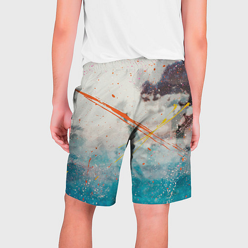 Мужские шорты Абстрактные мазки красок на тенях и тумане / 3D-принт – фото 2