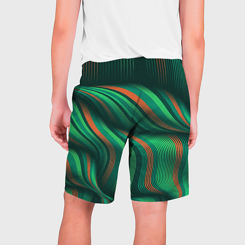 Мужские шорты Абстрактные объёмные полосы / 3D-принт – фото 2
