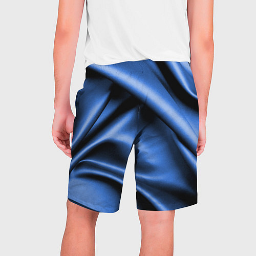 Мужские шорты Складки гладкой синей ткани / 3D-принт – фото 2