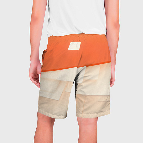 Мужские шорты Абстрактные геометрические оранжевые и светлые фиг / 3D-принт – фото 2