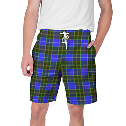 Мужские шорты Ткань Шотландка сине-зелёная